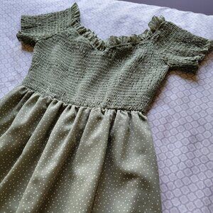 maxi sage green dress with leg slit